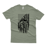Unisex Adult American Flag Fishing Tee