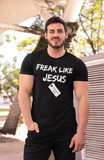 Freak Like Jesus Black Shirt Pink Lettering